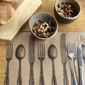 Individual de papel Cubiertos.  42×31 cms. Pack 20 unidades