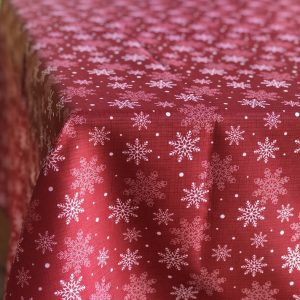 Mantel de género poliester 2.50×1.55 diseño Navidad Rojo