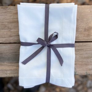 Servilleta de lino blanca 45×45 cms Pack 4 unidades