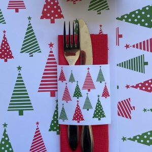 Servilleta de papel Roja con porta servilletas Navidad 23
